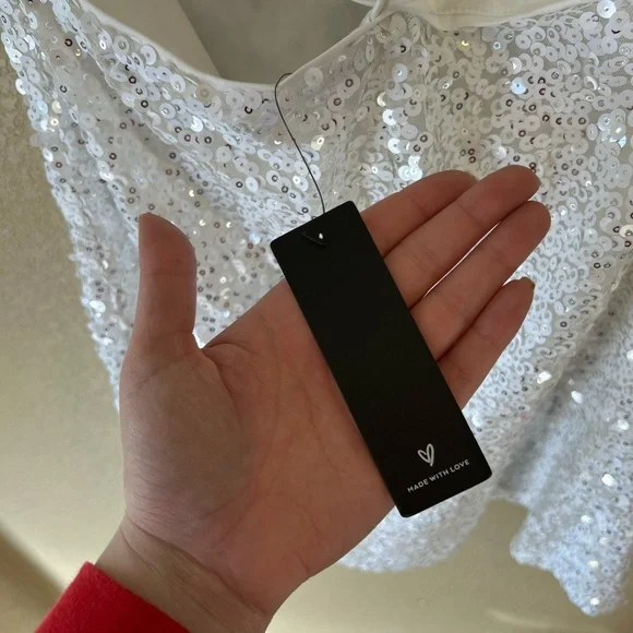 Not for sale-Lulu's NWT Force of Fashion White Backless Sequin Dress Size M
